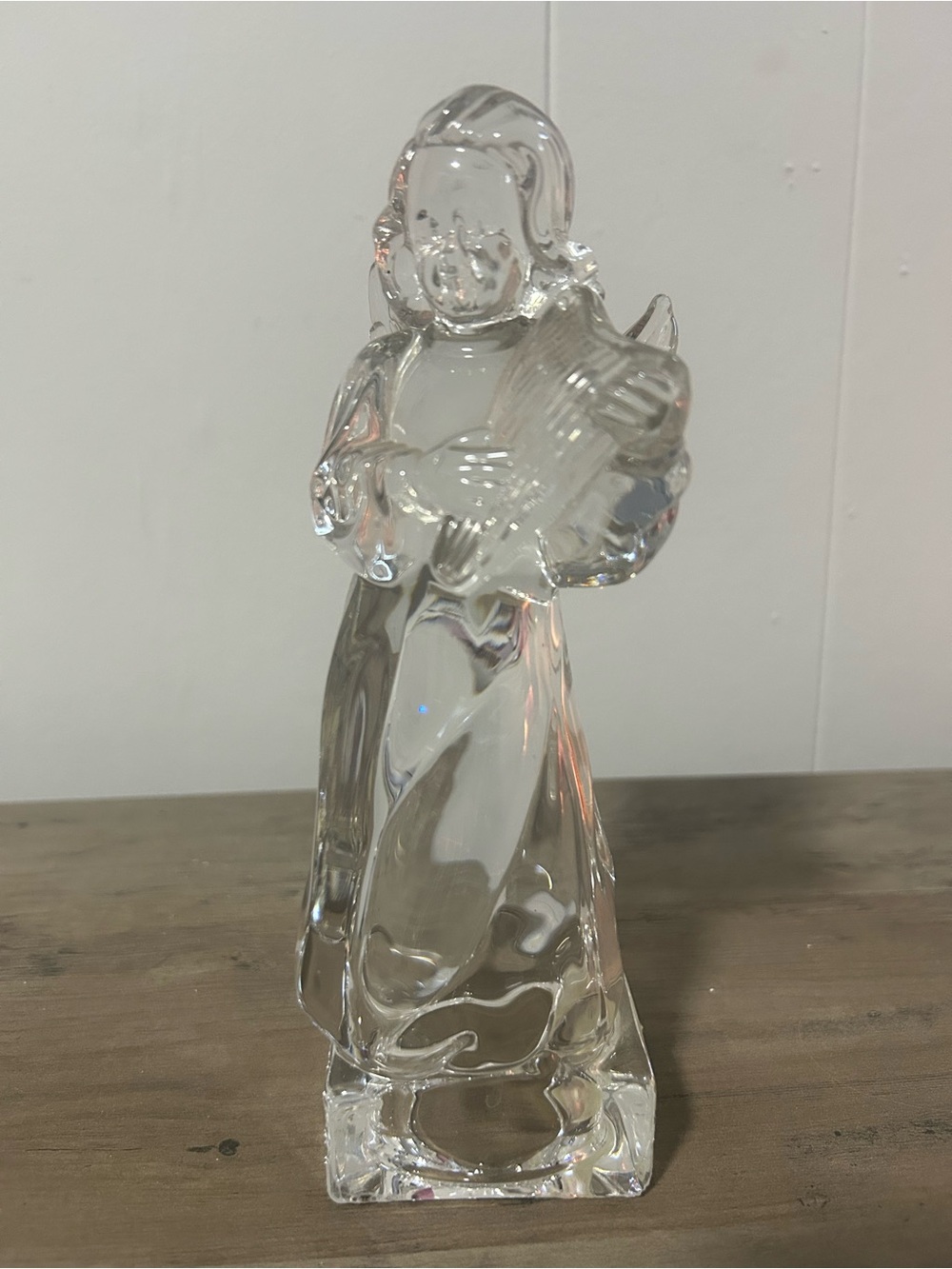 Mikasa Clear Glass Angel Musician Sculpture
